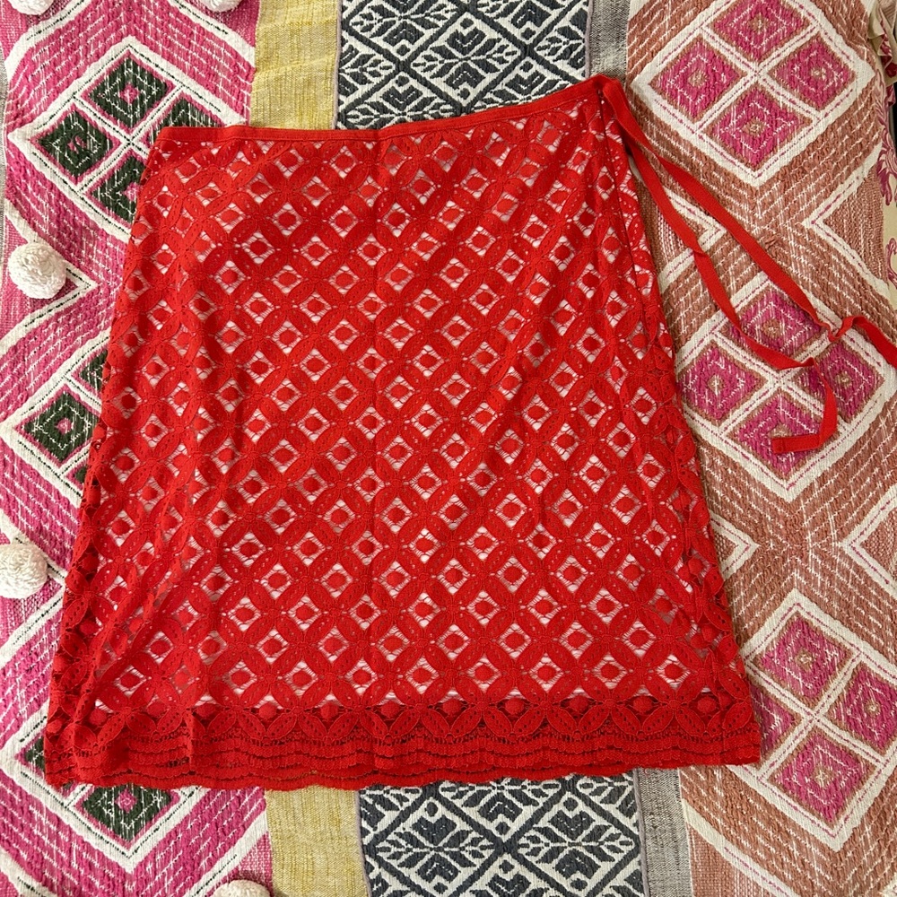 Max Studio Red Knit Skirt